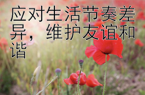 应对生活节奏差异，维护友谊和谐